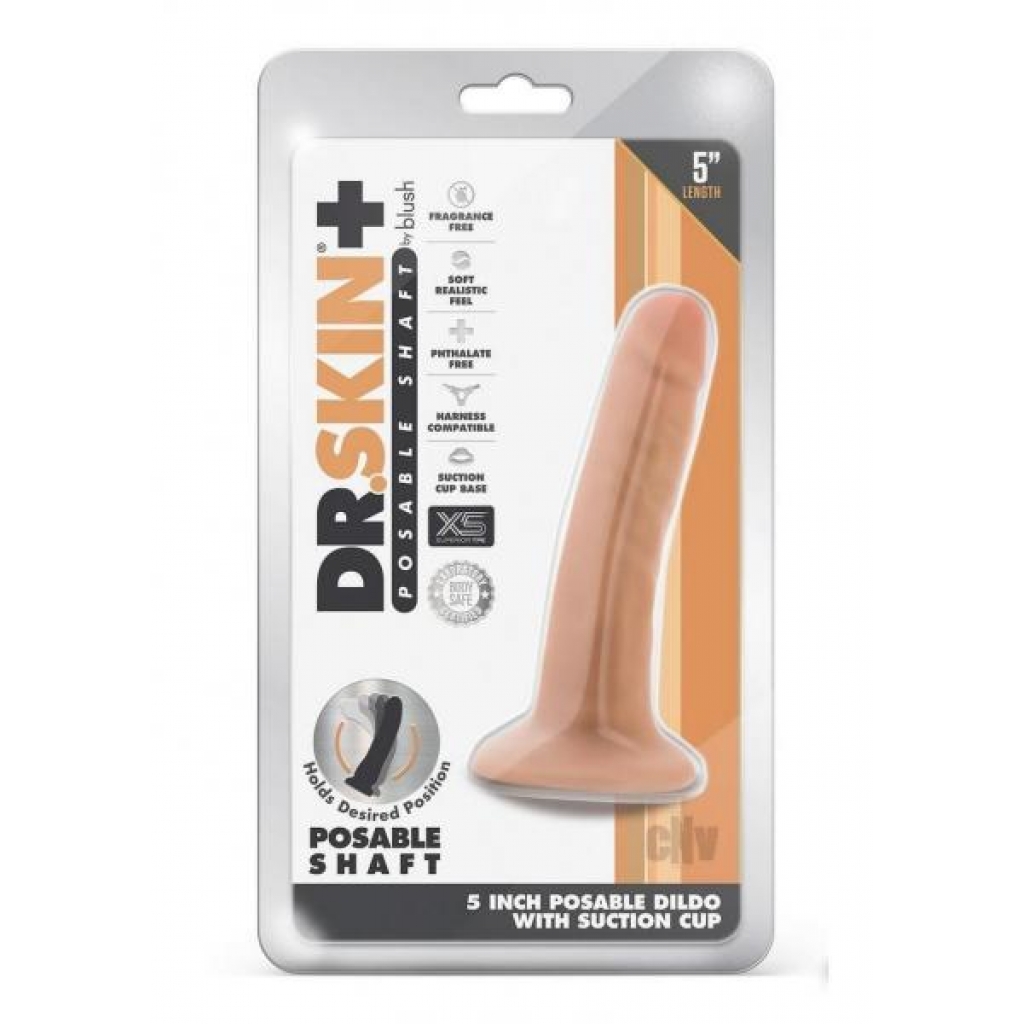 Dr Skin Plus Posable Dildo 5 Vanilla - Realistic Dildos & Dongs