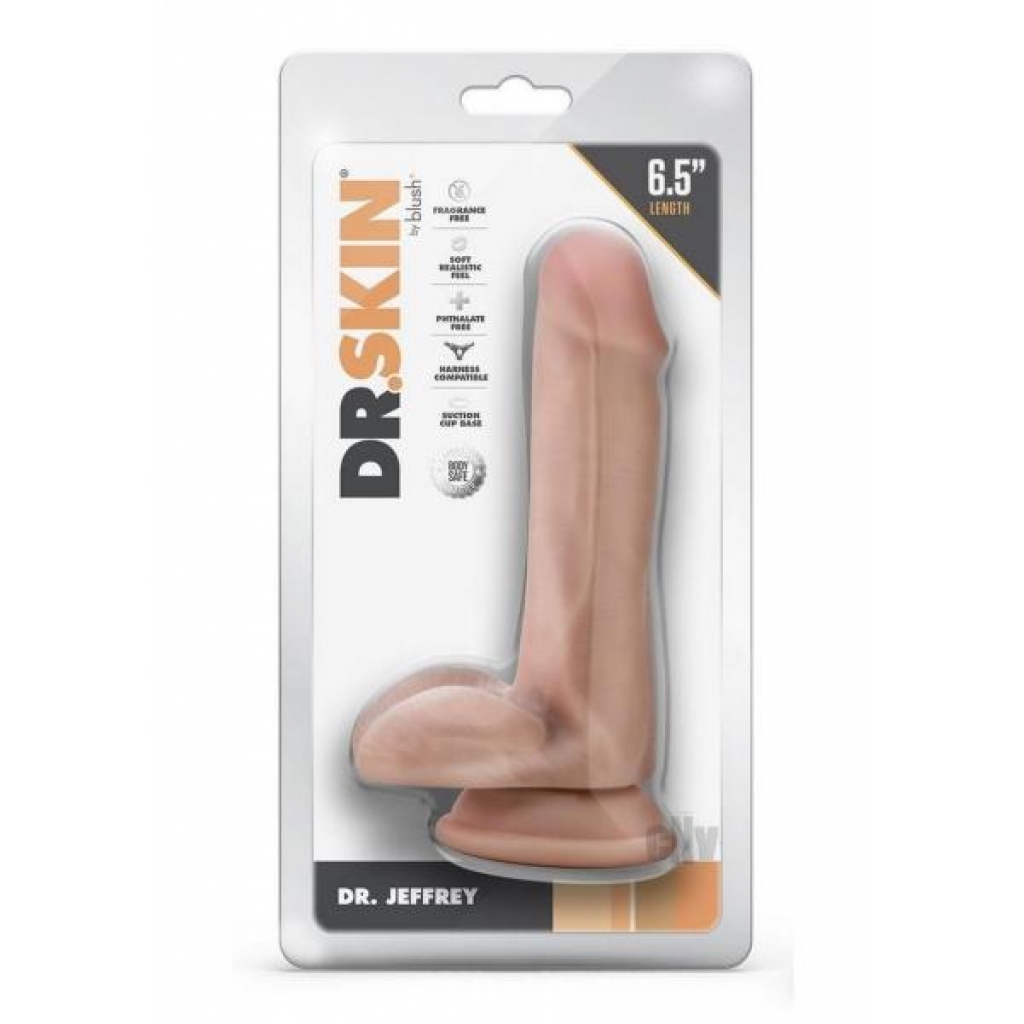 Dr Skin Dr Jeffrey 6.5 Dildo Balls Beige - Realistic Dildos & Dongs