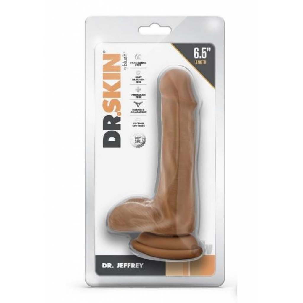 Dr Skin Dr Jeffrey 6.5 Dildo Balls Tan - Realistic Dildos & Dongs