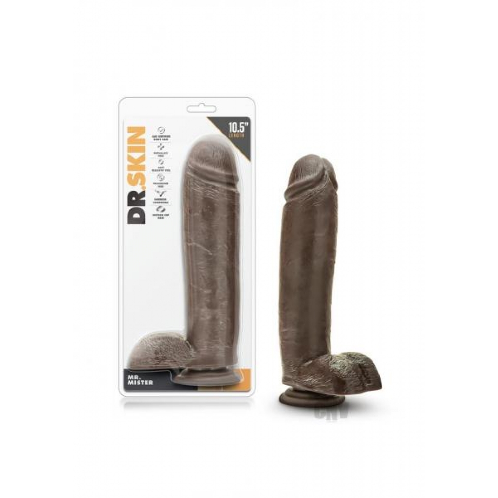 Dr Skin Mr Mister 10.5 Dildo Chocolate - Realistic Dildos & Dongs