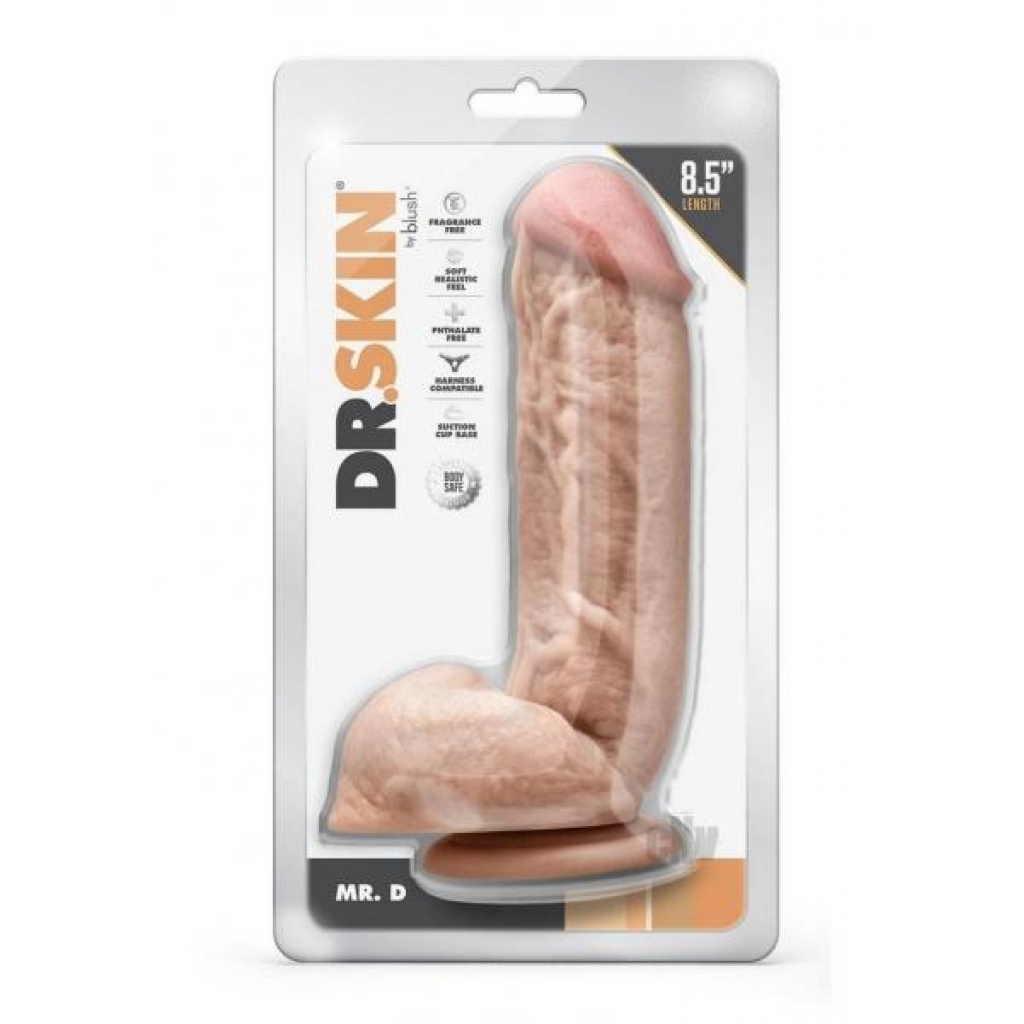 Dr Skin Mr D 8.5 Dildo Balls Beige - Realistic Dildos & Dongs