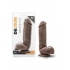 Dr Skin Mr D 8.5 inches Dildo Chocolate Brown - Realistic Dildos & Dongs