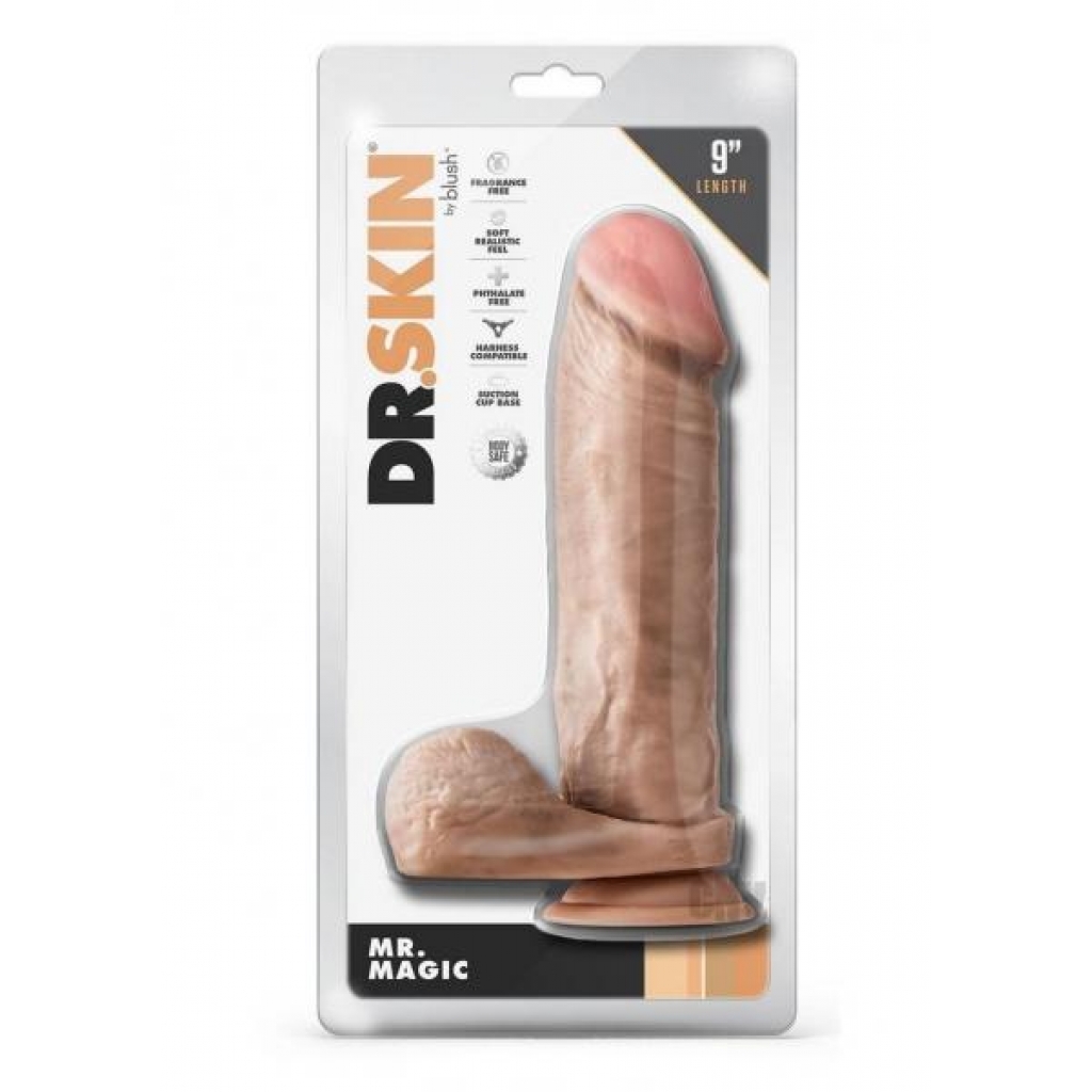 Dr Skin Mr Magic 9 Dildo Balls Beige - Realistic Dildos & Dongs