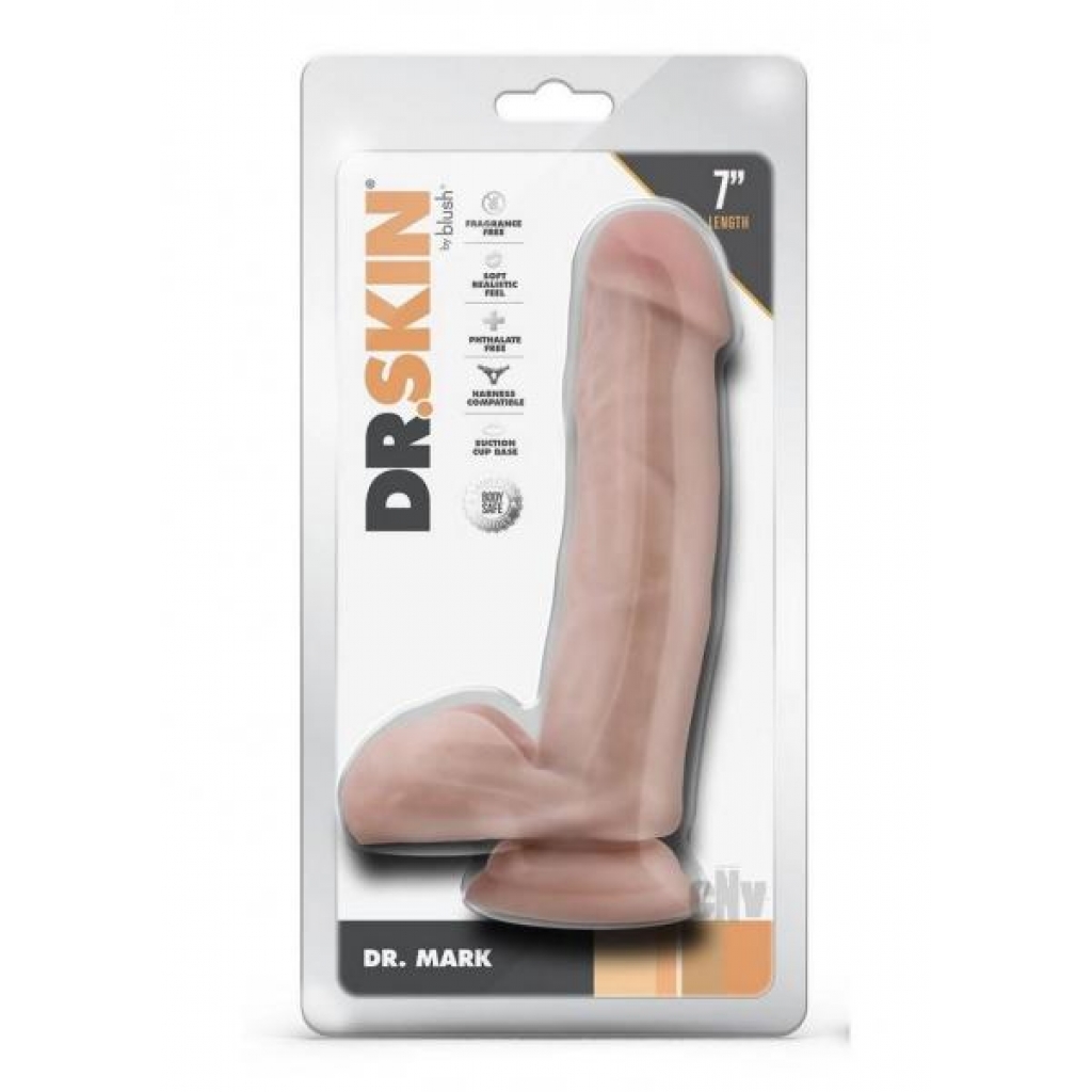 Dr Skin Mr Mark 7 Dildo Balls Beige - Realistic Dildos & Dongs