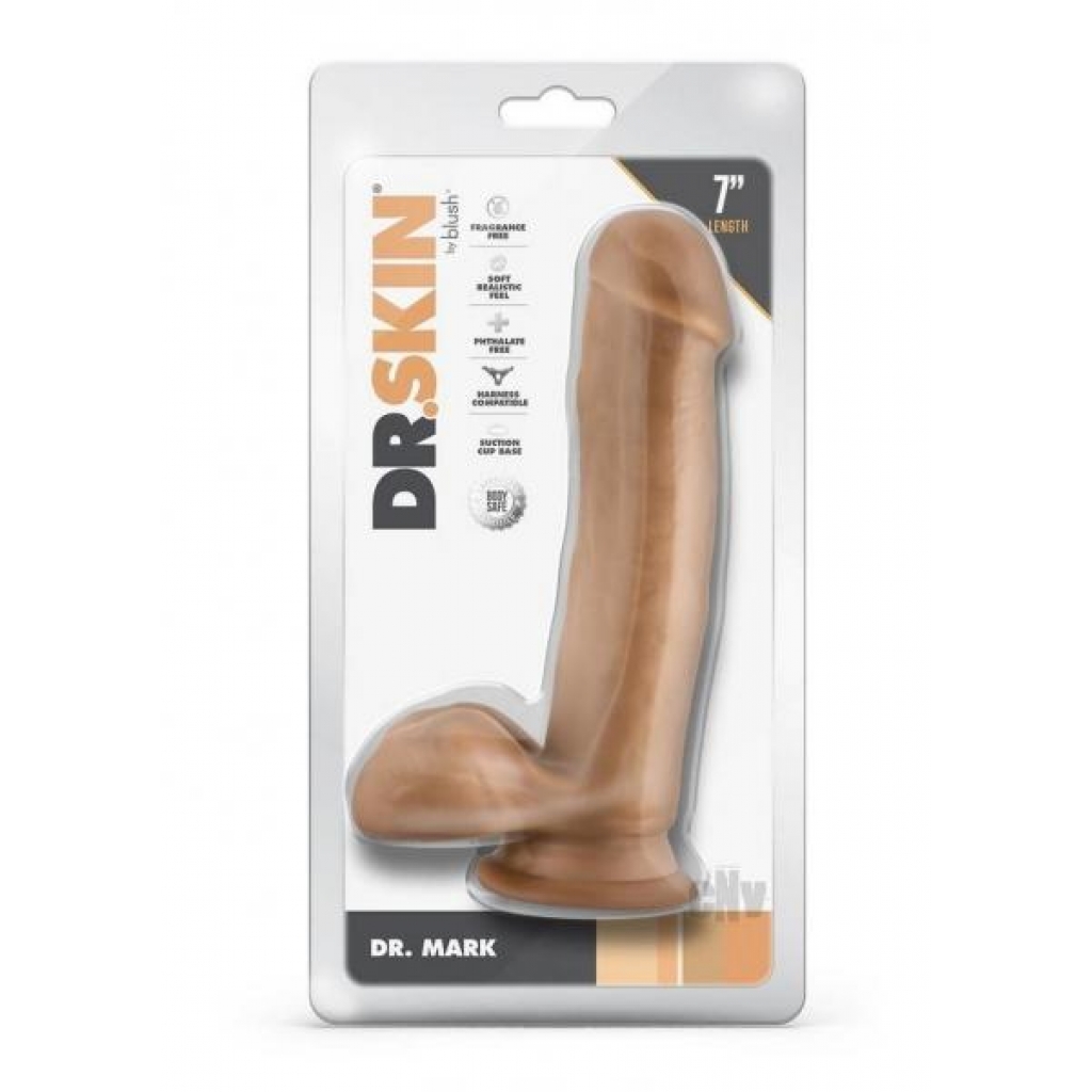 Dr Skin Mr Mark 7 Dildo Balls Tan - Realistic Dildos & Dongs