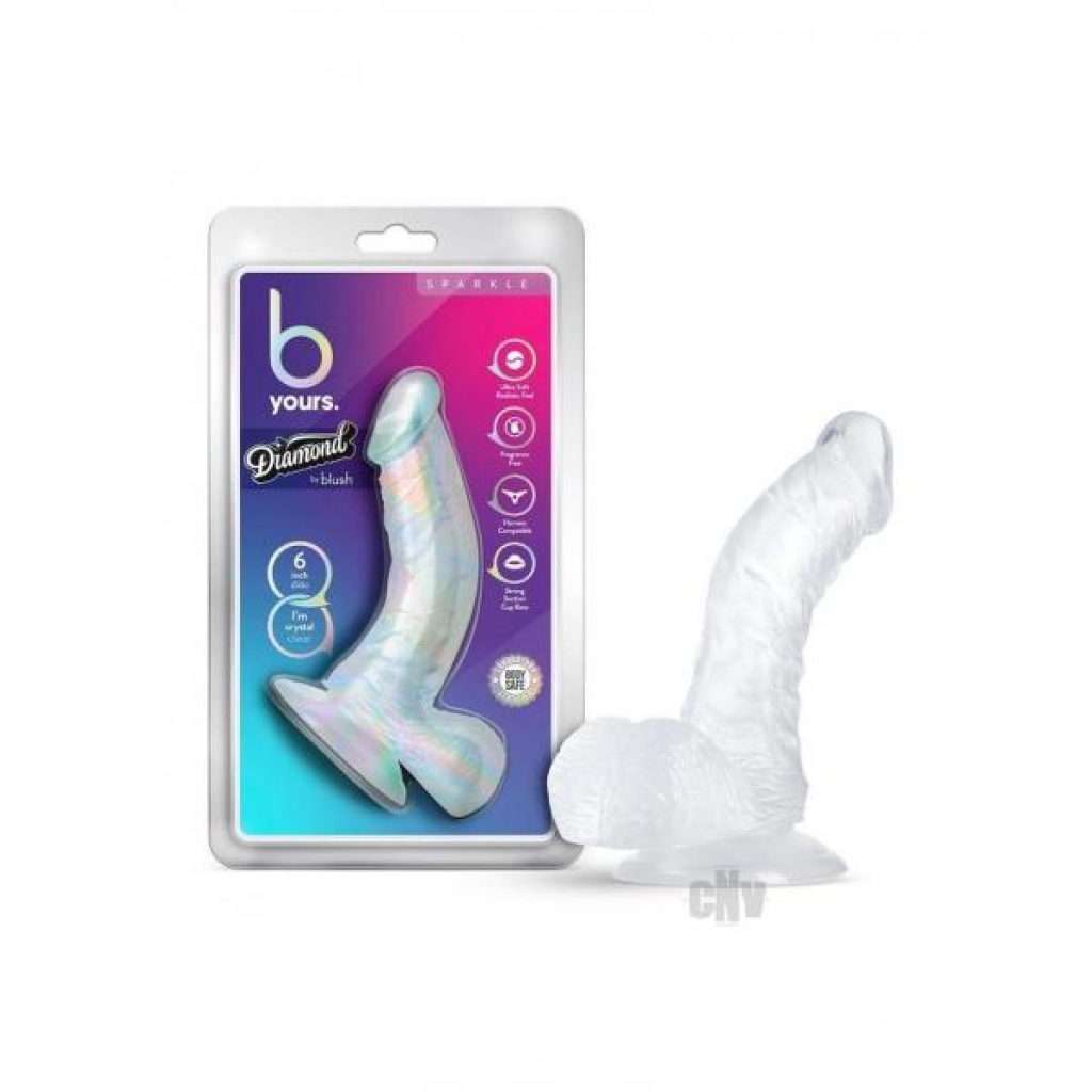 B Yours Diamond Sparkle 6.5 Clear - Realistic Dildos & Dongs