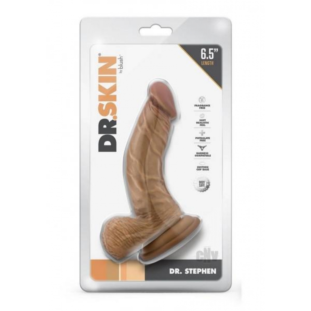 Dr Skin Dr Stephen 6.5 Dildo Balls Tan - Realistic Dildos & Dongs