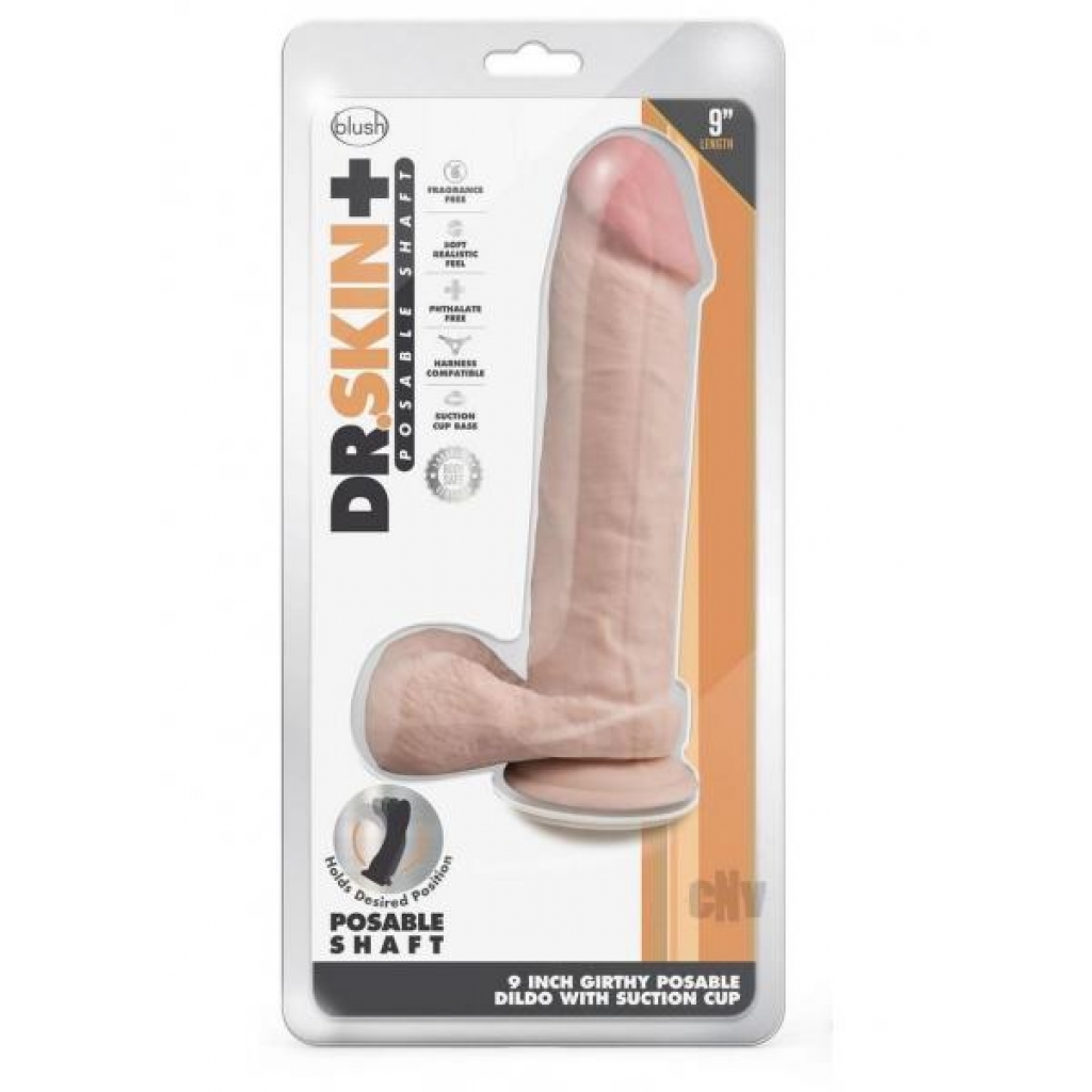 Dr Skin Plus Thick Pose Dildo 9 Vanilla - Realistic Dildos & Dongs