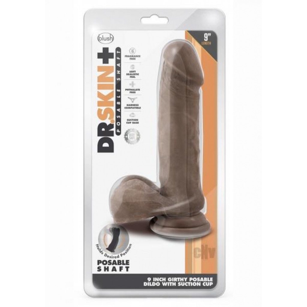 Dr Skin Plus Thick Pose Dildo 9 Choco - Realistic Dildos & Dongs