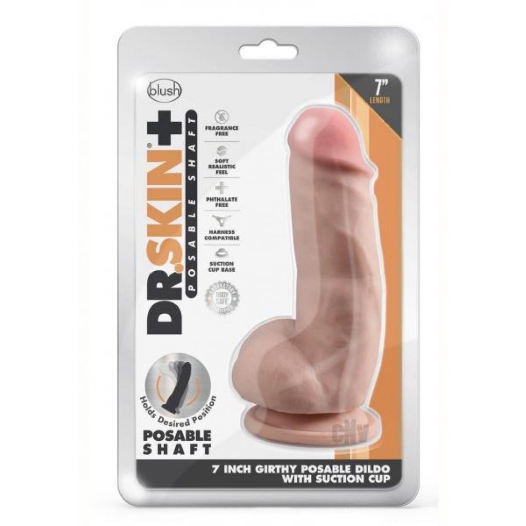 Dr Skin Plus Girth Pose Dildo 7 Vanilla - Realistic Dildos & Dongs