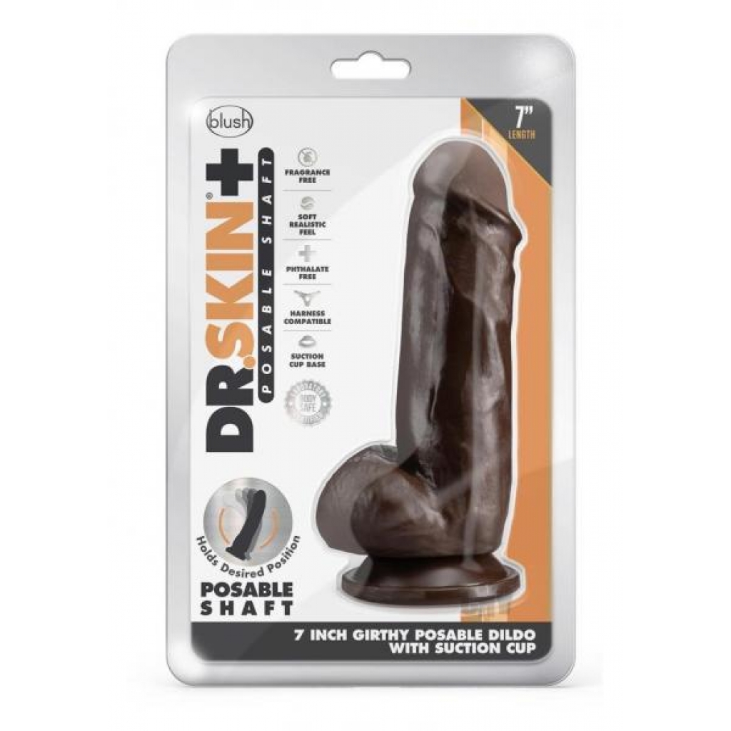 Dr Skin Plus Girth Pose Dildo 7 Choco - Realistic Dildos & Dongs