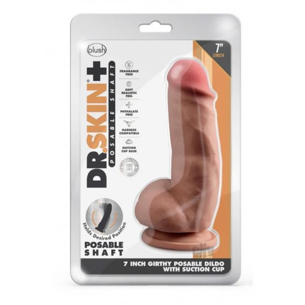 Dr Skin Plus Girth Pose Dildo 7 Caramel - Realistic Dildos & Dongs