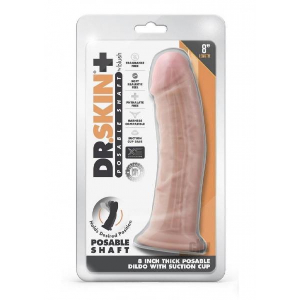 Dr Skin Plus Thick Pose Dildo 8 Vanilla - Realistic Dildos & Dongs