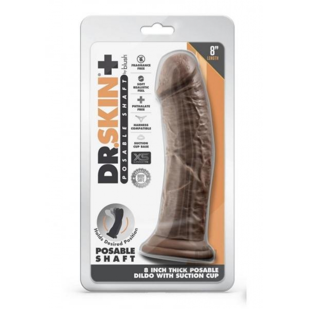 Dr Skin Plus Thick Pose Dildo 8 Chocola - Realistic Dildos & Dongs