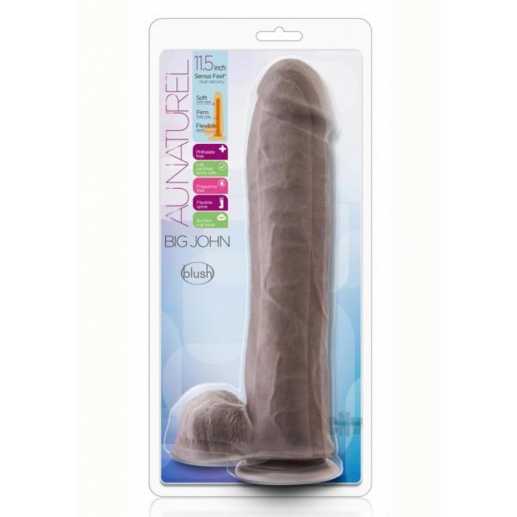 Au Naturel Big John Dual Dense 11.5 Choc - Huge Dildos