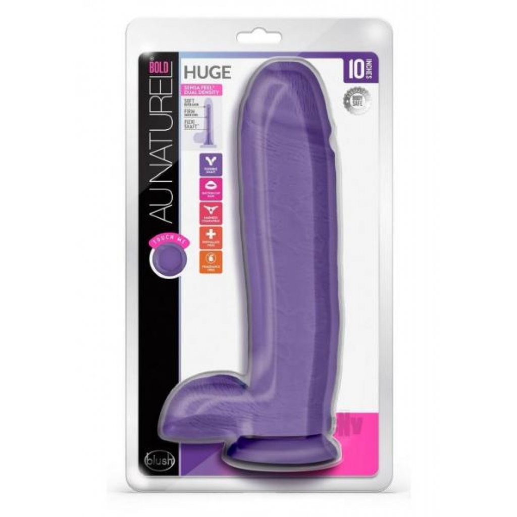 Au Naturel Bold Huge 10 Dildo Purple - Realistic Dildos & Dongs