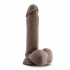 Au Naturel 8 inches Sensa Feel Dildo Chocolate Brown - Realistic Dildos & Dongs