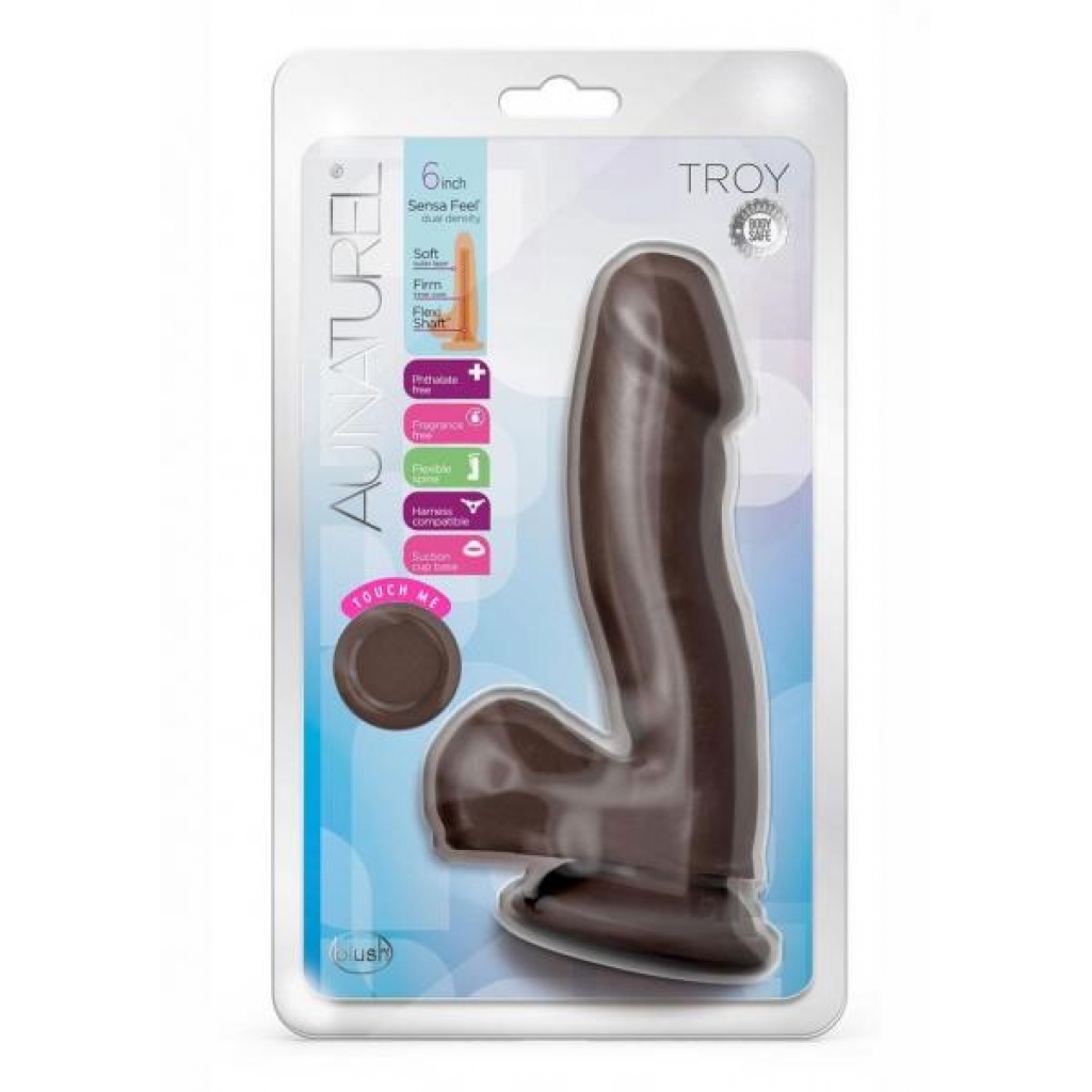 Au Naturel Troy 6 Chocolate - Realistic Dildos & Dongs