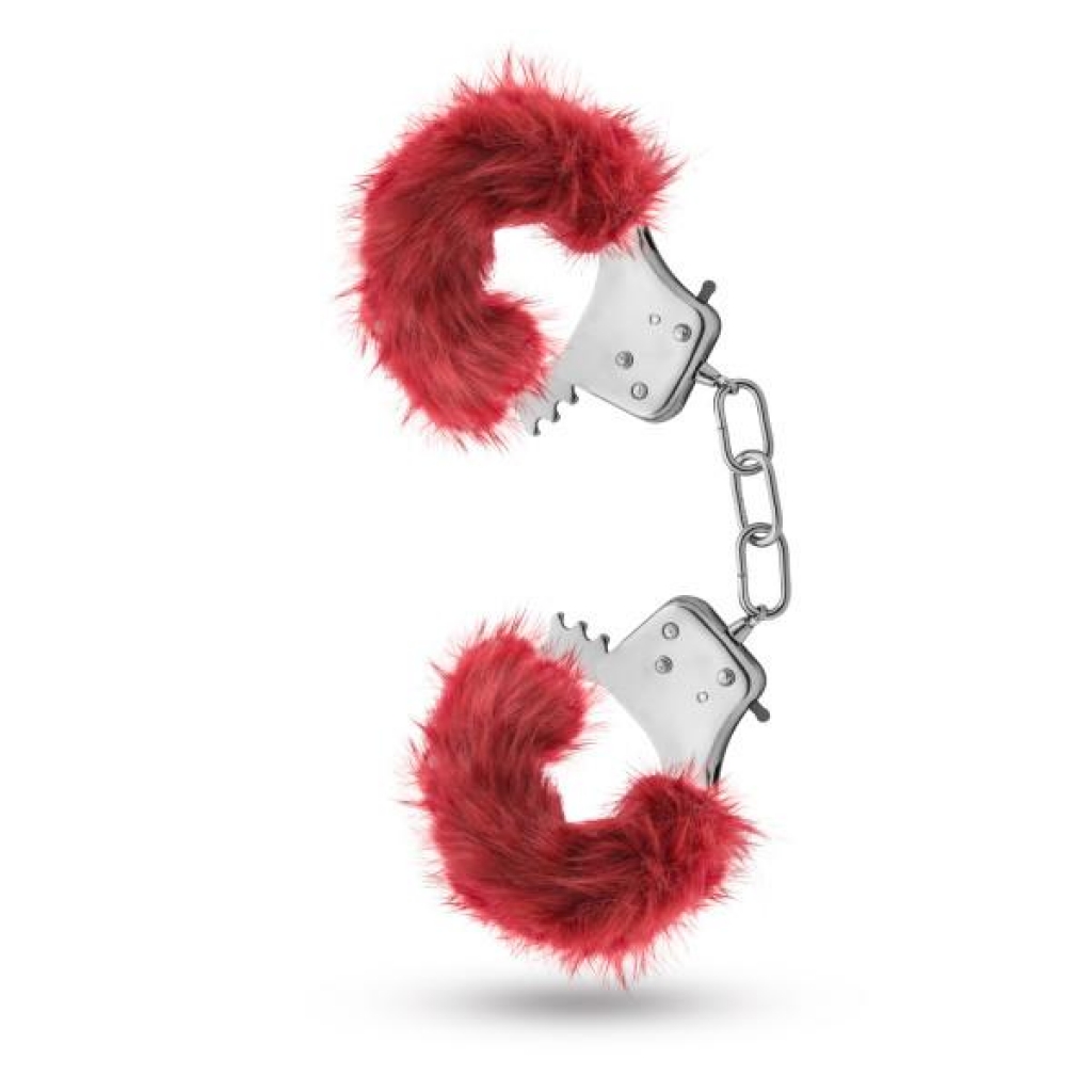 Temptasia Plush Fur Cuffs Burgundy Red - Handcuffs