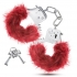 Temptasia Plush Fur Cuffs Burgundy Red - Handcuffs