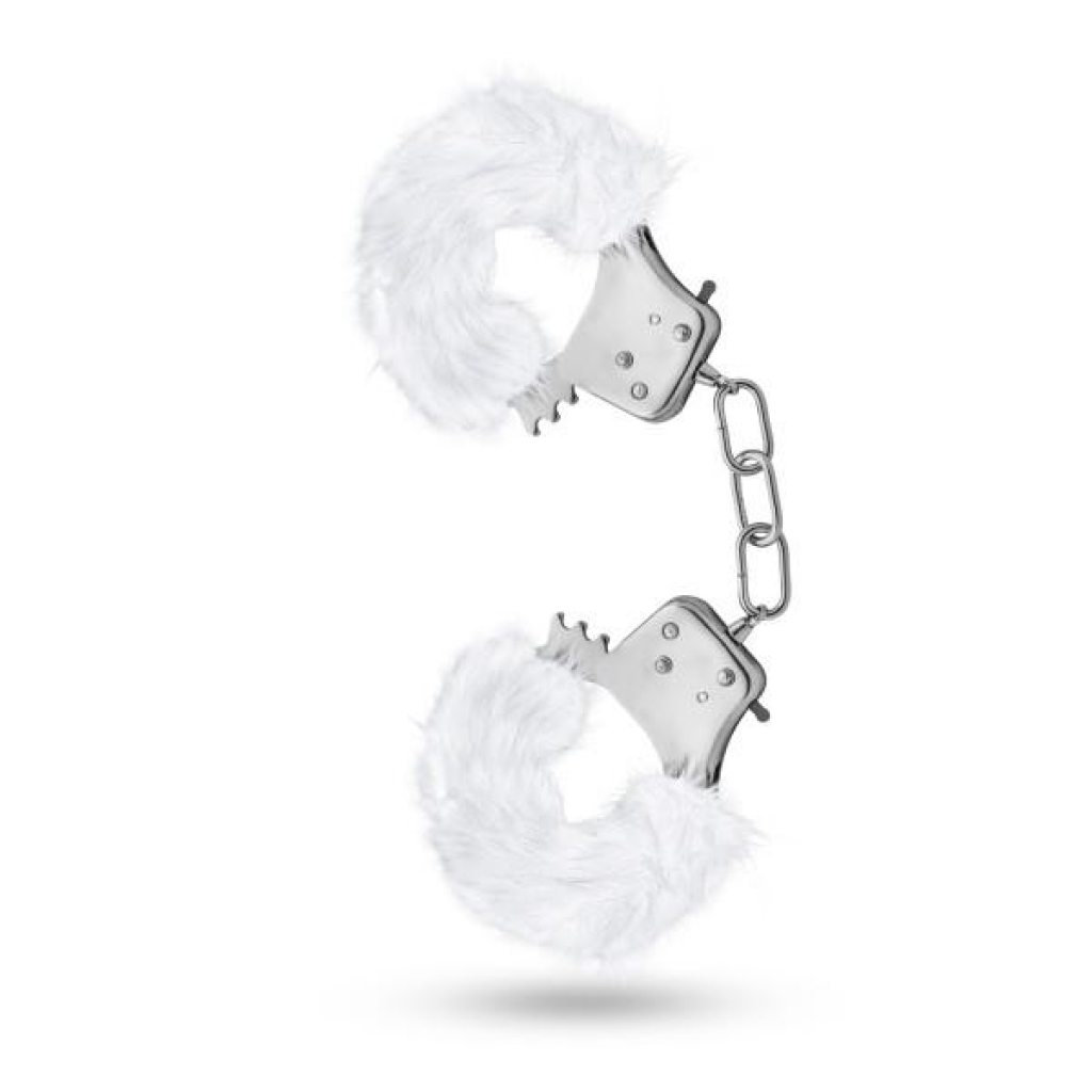 Temptasia Plush Fur Cuffs White Handcuffs - Handcuffs