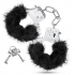 Temptasia Plush Fur Cuffs Black Handcuffs - Handcuffs