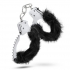 Temptasia Plush Fur Cuffs Black Handcuffs - Handcuffs