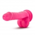 Neo 6 inches Dual Density Cock with Balls Pink - Realistic Dildos & Dongs