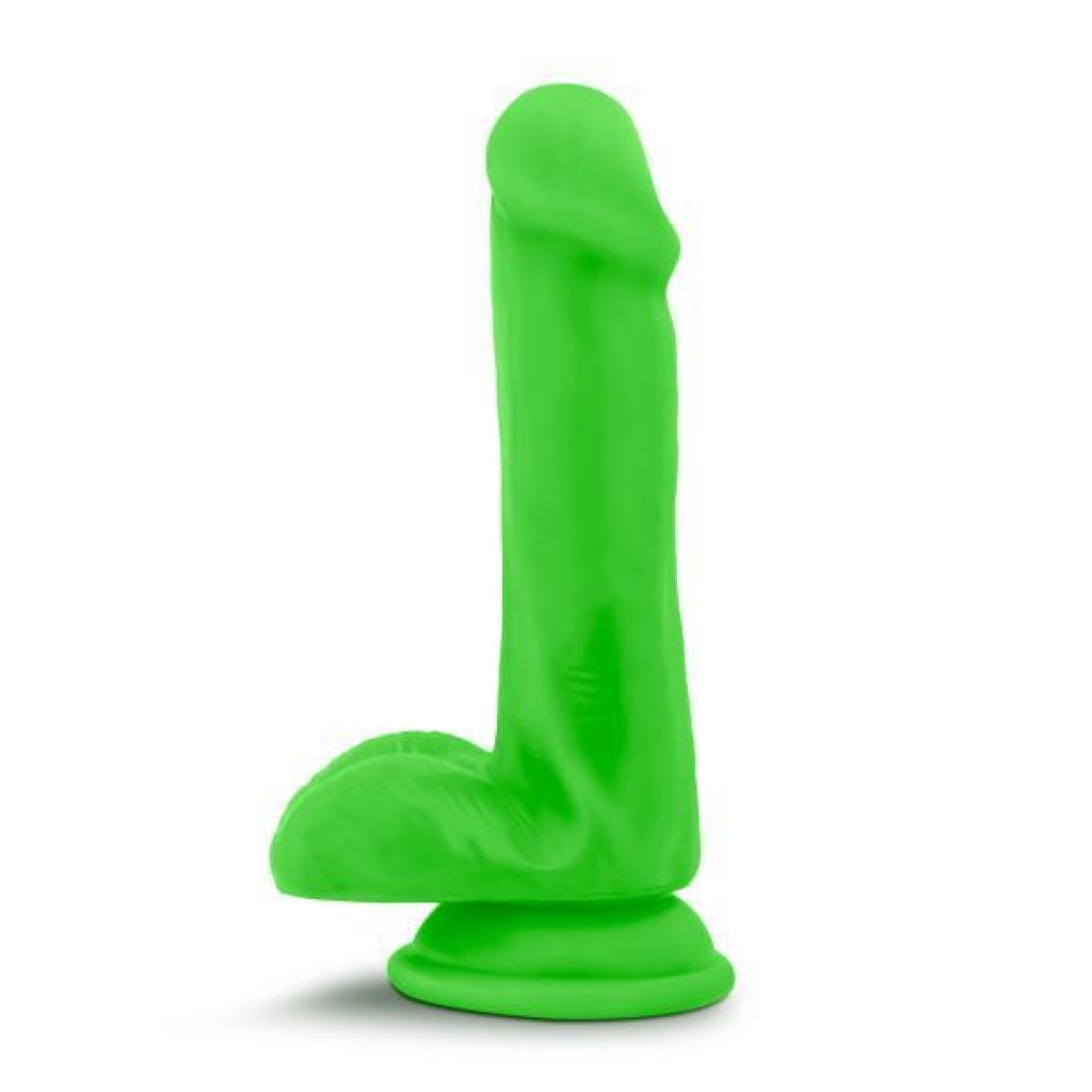 Neo 6 inches Dual Density Cock with Balls Green - Realistic Dildos & Dongs