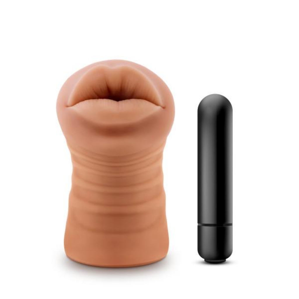 M For Men Isabella Mocha Tan Mouth Stroker - Blow Job Masturbators