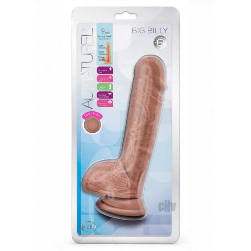 Au Naturel Big Billy Dildo 9 Mocha - Realistic Dildos & Dongs