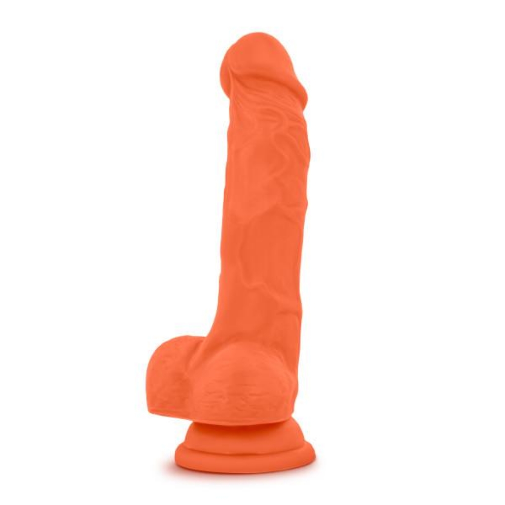 Neo Elite 7.5 inches Dual Density Cock with Balls Orange - Realistic Dildos & Dongs