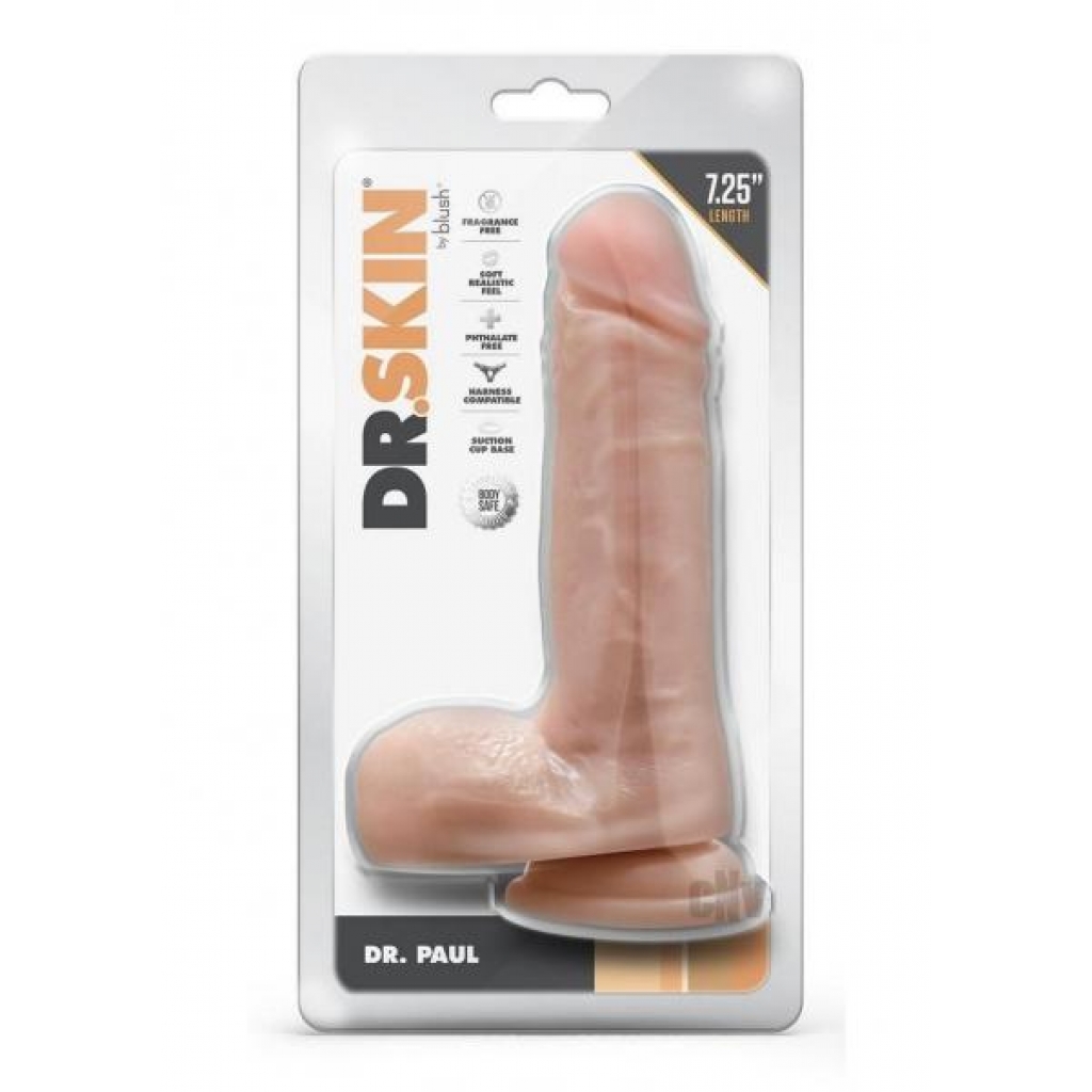 Dr Skin Dr Paul 7.25 Dildo Balls Beige - Realistic Dildos & Dongs