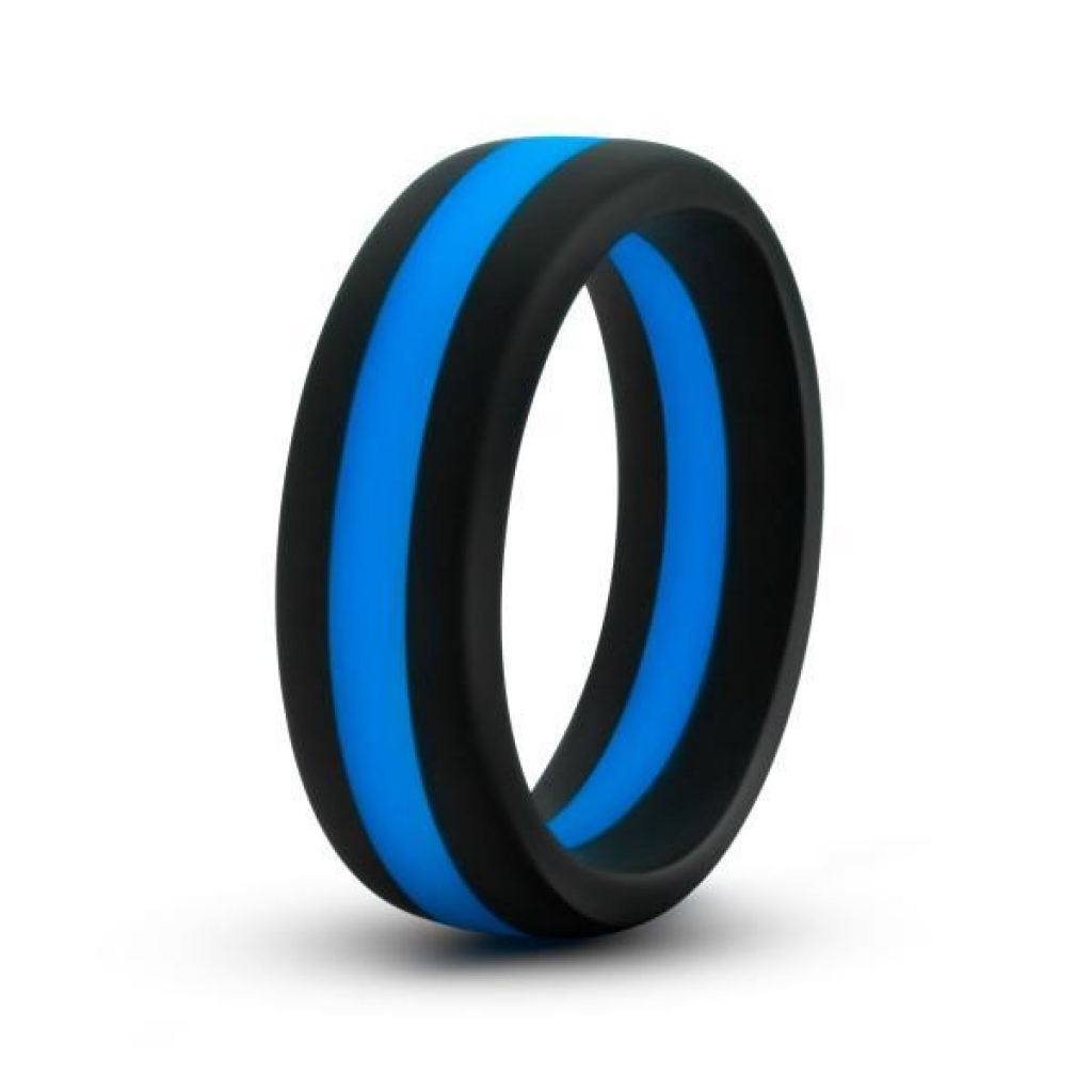 Performance Silicone Go Pro Cock Ring Black Blue - Classic Penis Rings