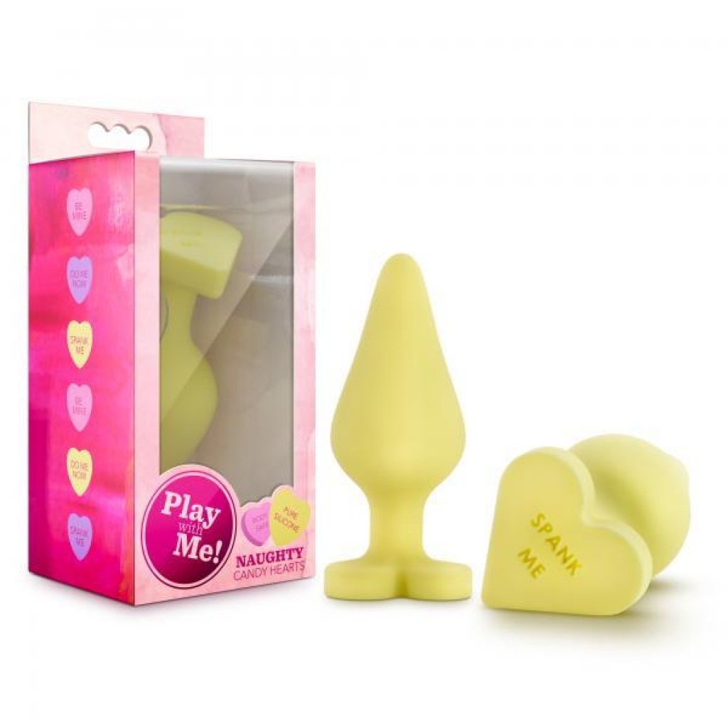 Naughty Candy Hearts Yellow Butt Plug - Anal Plugs