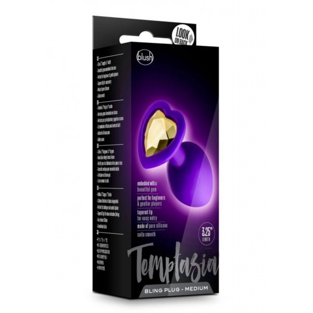 Temptasia Bling Plug Md Purple - Anal Plugs