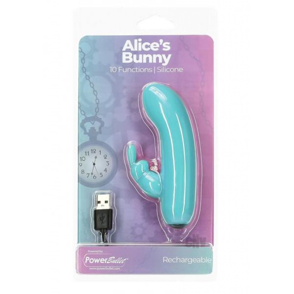 Powerbullet Alices Bunny Teal - Rabbit Vibrators