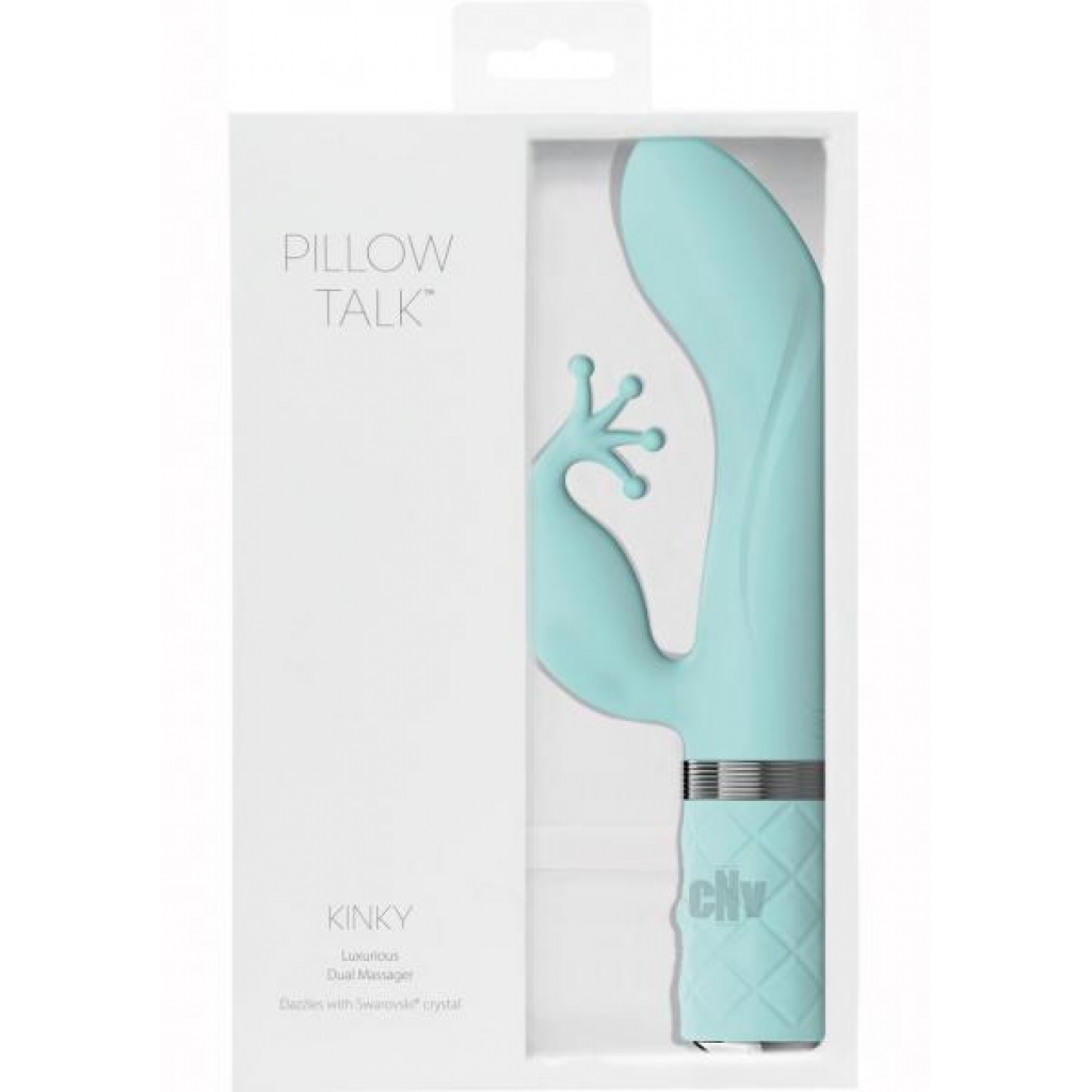 Pillow Talk Kinky Dual Massager Teal - Rabbit Vibrators