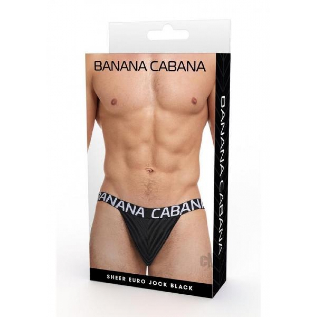 Banana Cabana Sheer Jock L/xl Black - Mens Underwear