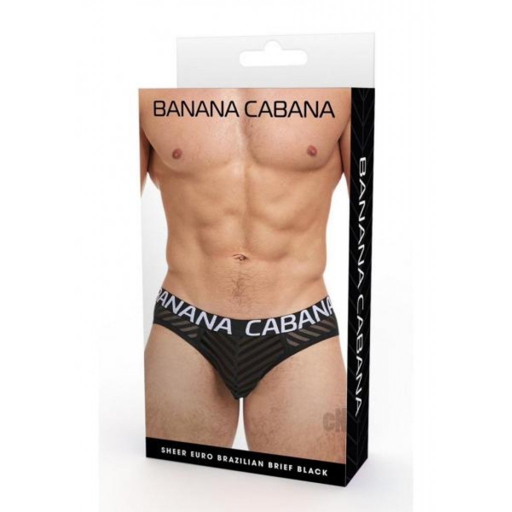 Banana Cabana Sheer Bikini L/xl Black - Mens Underwear