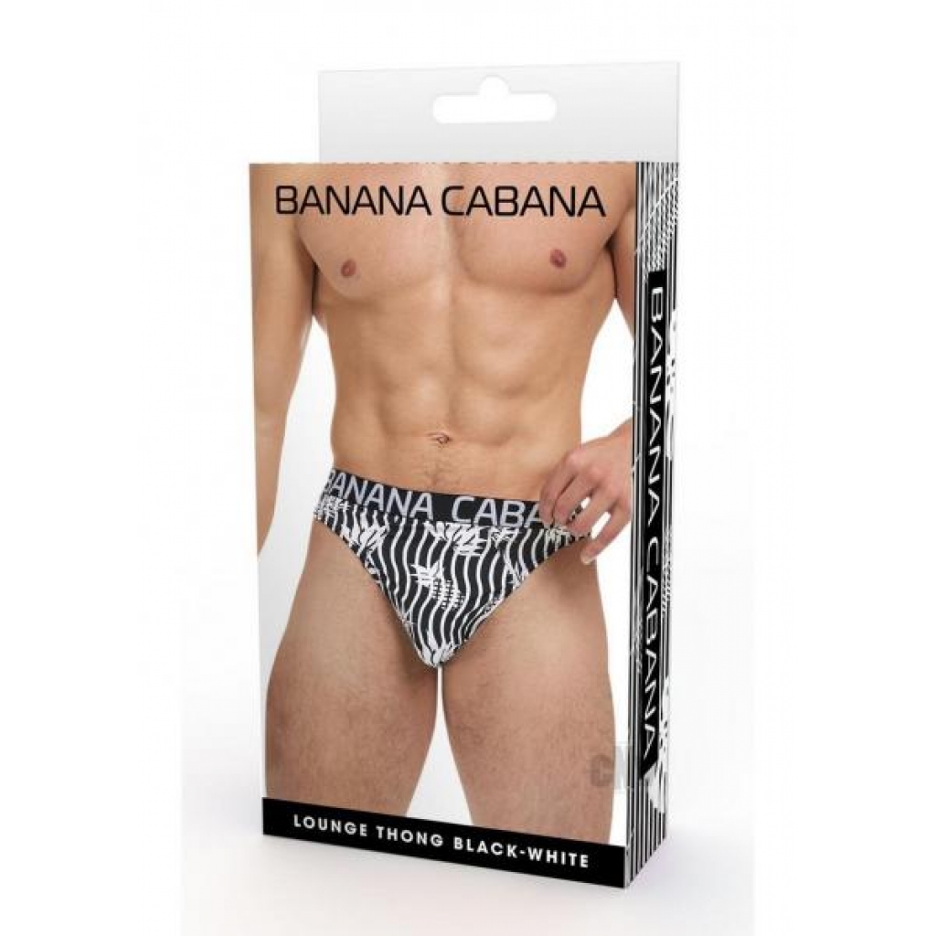 Banana Cabana Thong L/xl Blk/wht - Mens Underwear