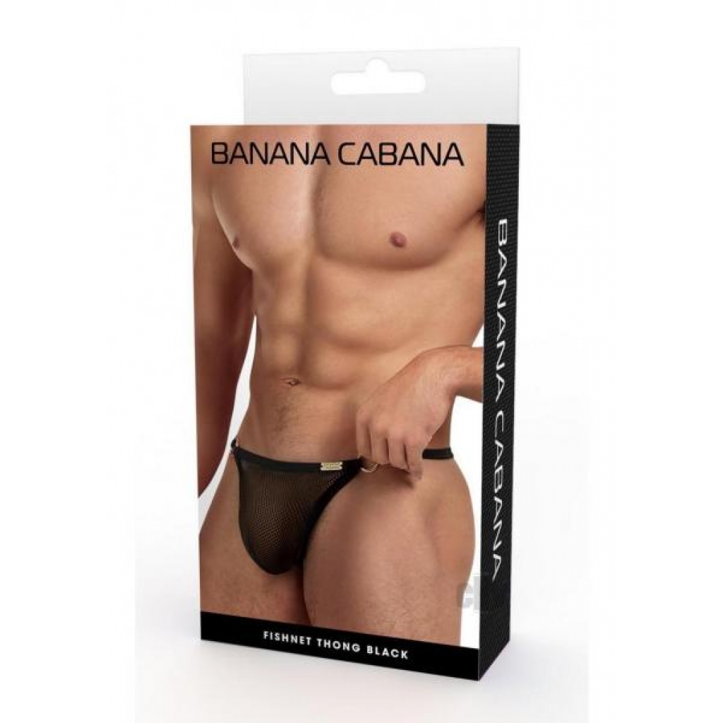 Banana Cabana Gstring Mesh Lg/xl Black - Mens Underwear