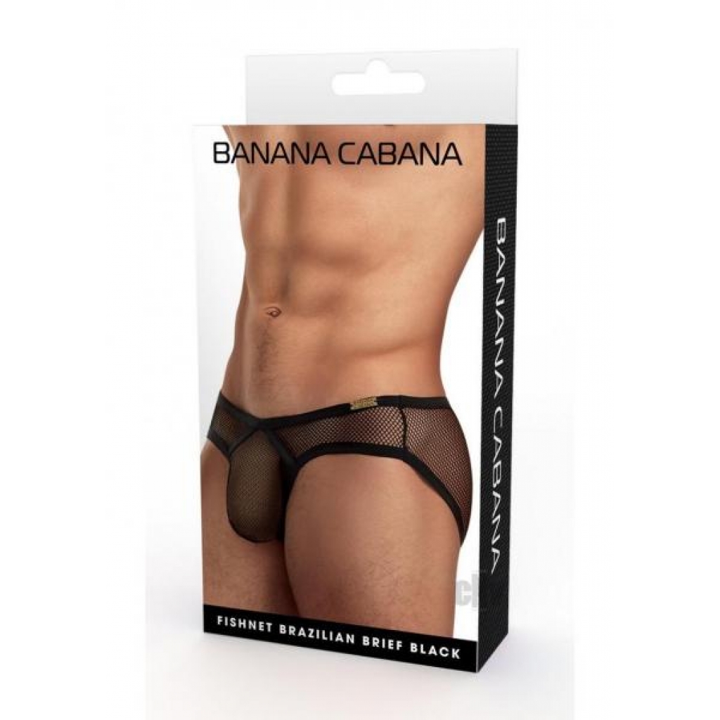 Banana Cabana Bikini Mesh Lg/xl Black - Mens Underwear