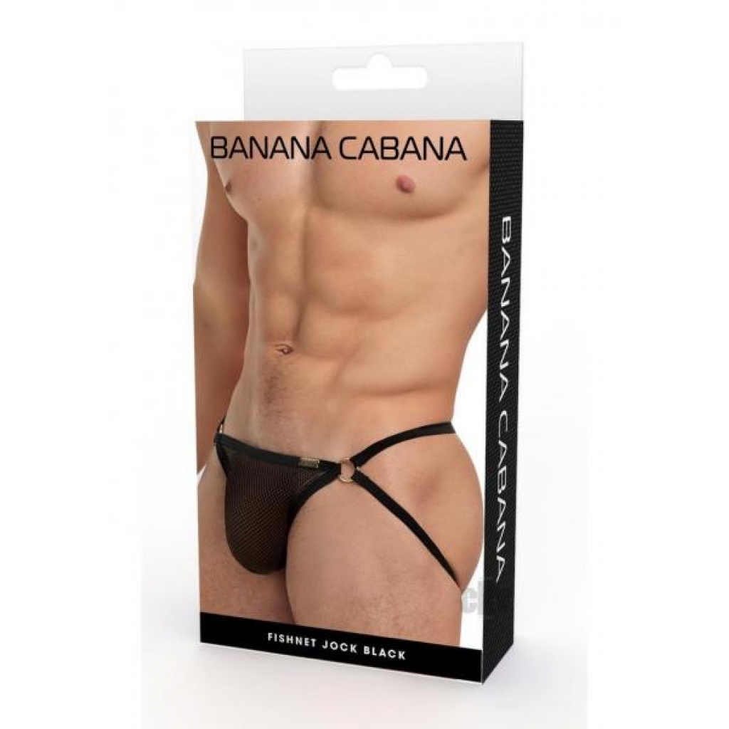 Banana Cabana Jock Mesh Lg/xl Black - Mens Underwear