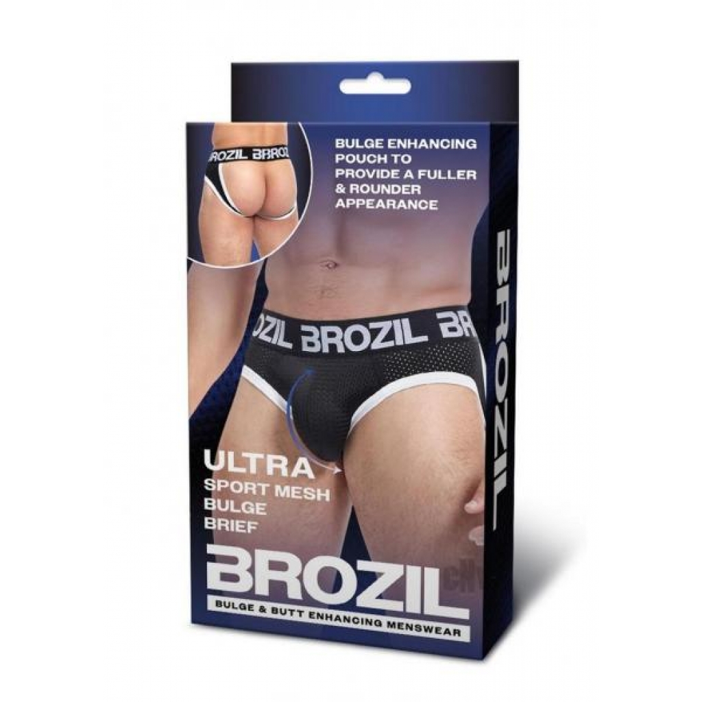 Brozil Open Back Mesh Brief L/xl Blk - Mens Underwear