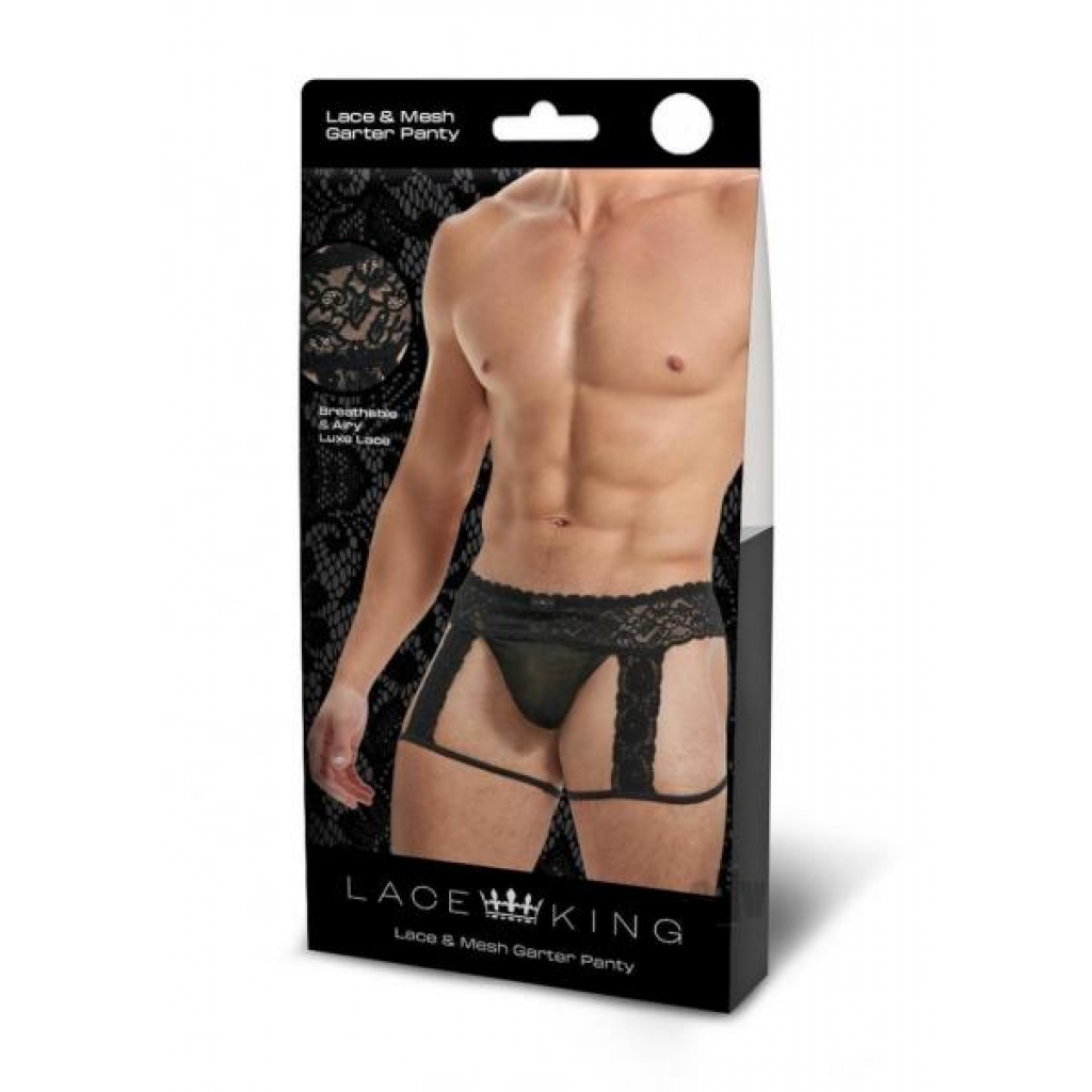 Lace King Lace Mens Panty S/m Blk - Mens Underwear