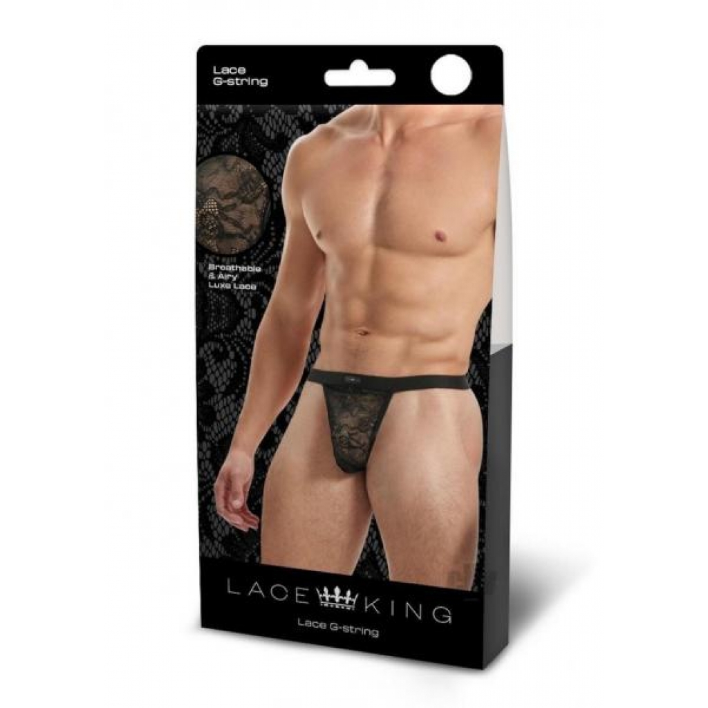 Lace King Lace Gstring S/m Blk - Mens Underwear