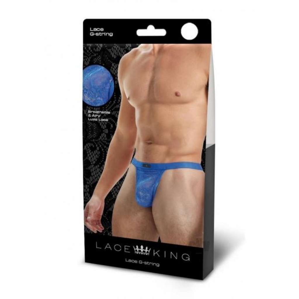 Lace King Lace Gstring L/xl Blu - Mens Underwear