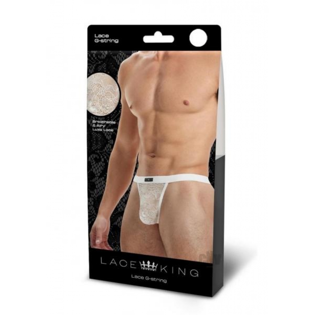 Lace King Lace Gstring S/m Wht - Mens Underwear