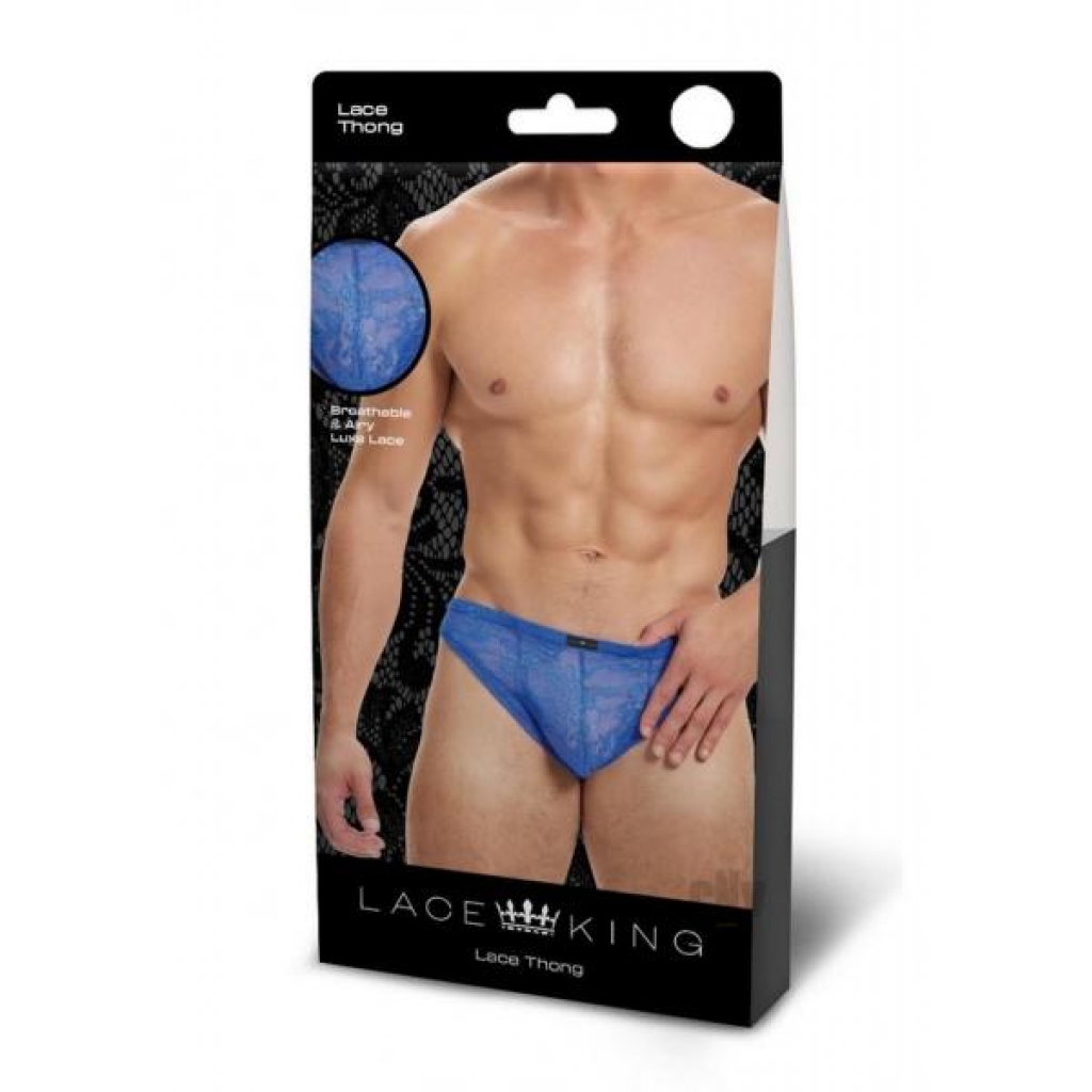 Lace King Lace Thong L/xl Blu - Mens Underwear